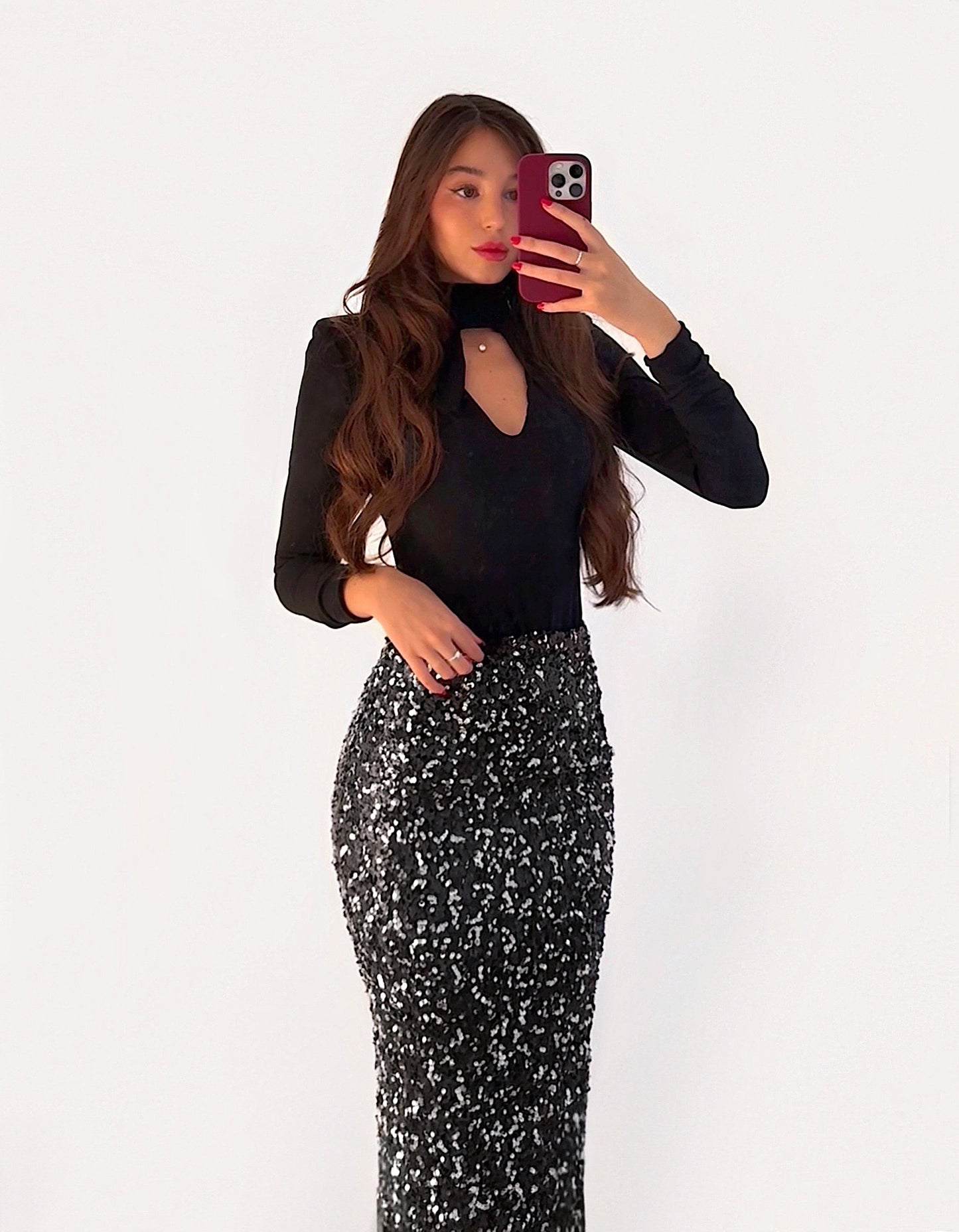 Body drapeado negro