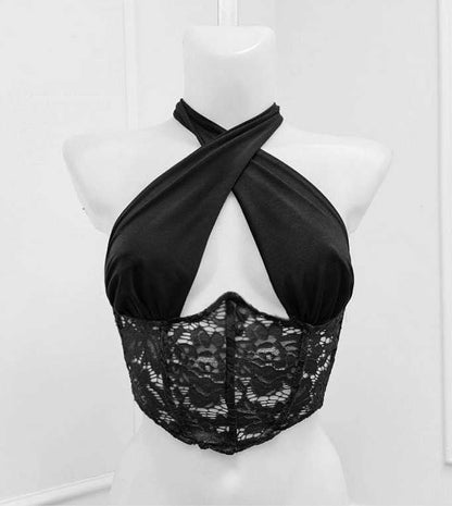 Top corsé Liliane con encaje